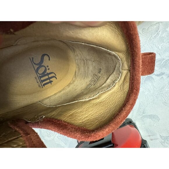 Sofft Size 8M Sallie Ankle Boot Booties Comfort Shoe Lasercut Detail Rust Orange - Picture 10 of 10